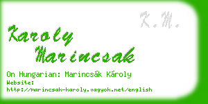 karoly marincsak business card