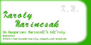 karoly marincsak business card